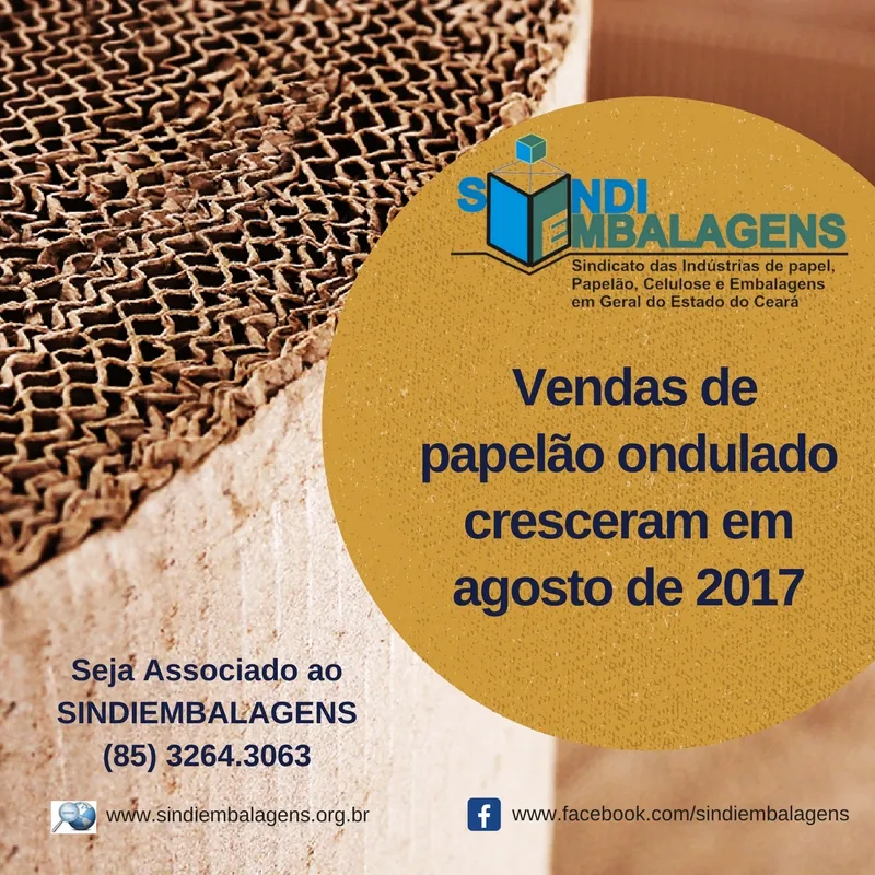 As vendas de papelão ondulado registraram incremento em agosto de 2017